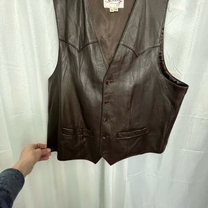 Scully Brown Leather Vest